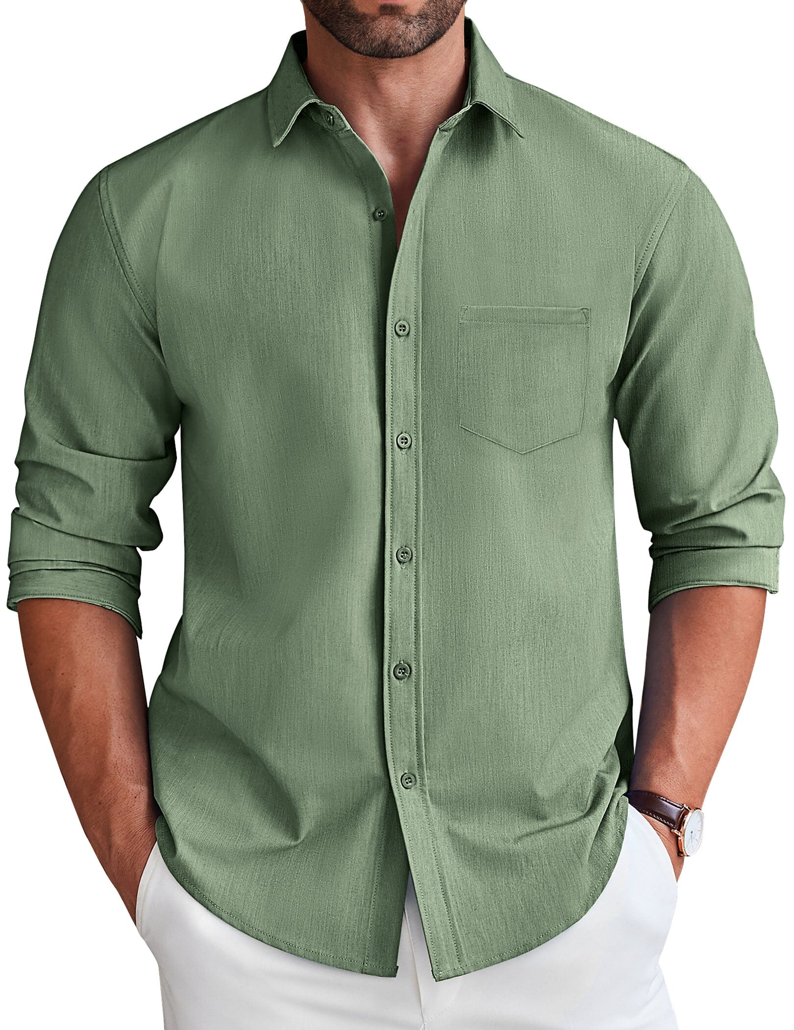 Casual Faux Denim Shirt