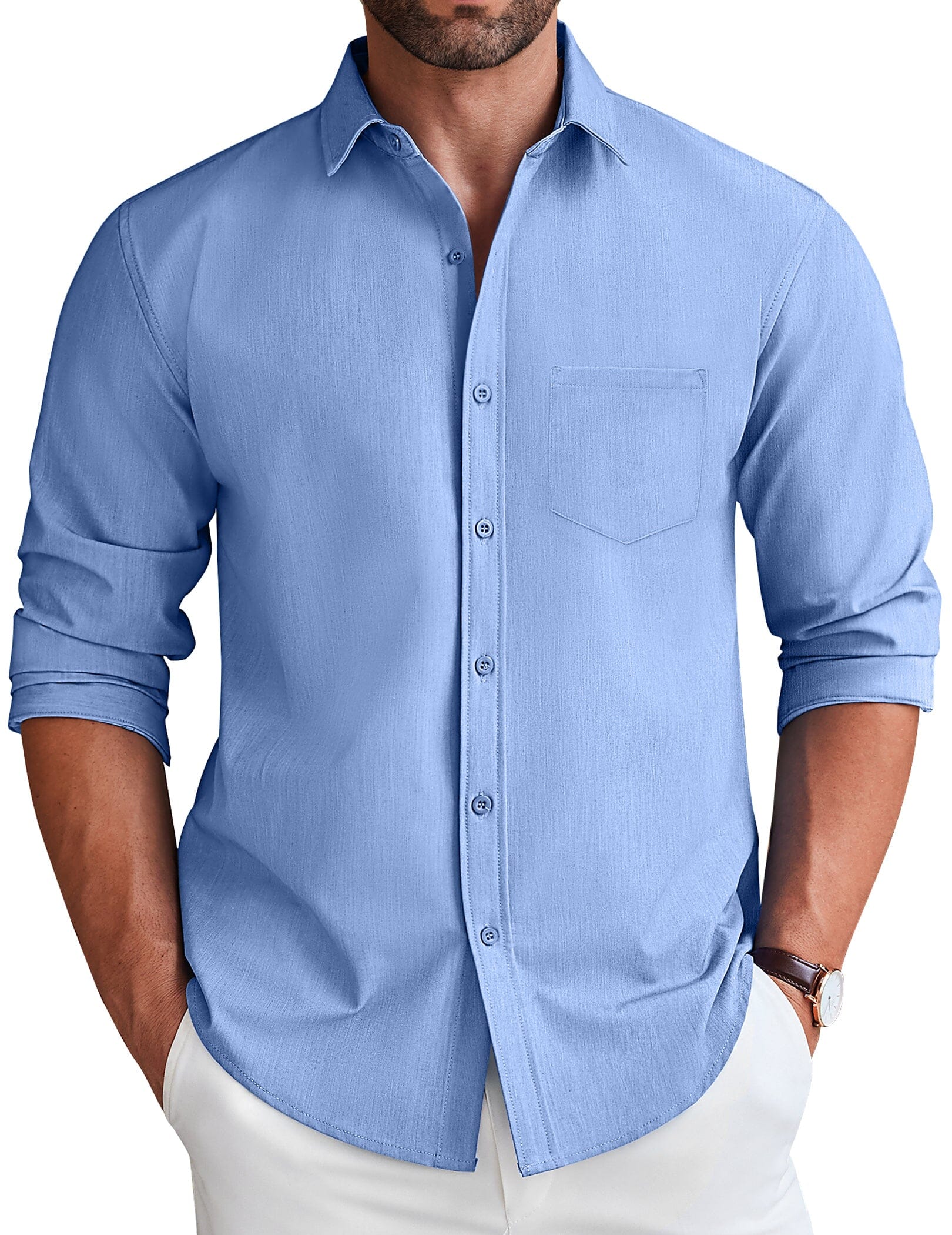 Casual Faux Denim Shirt