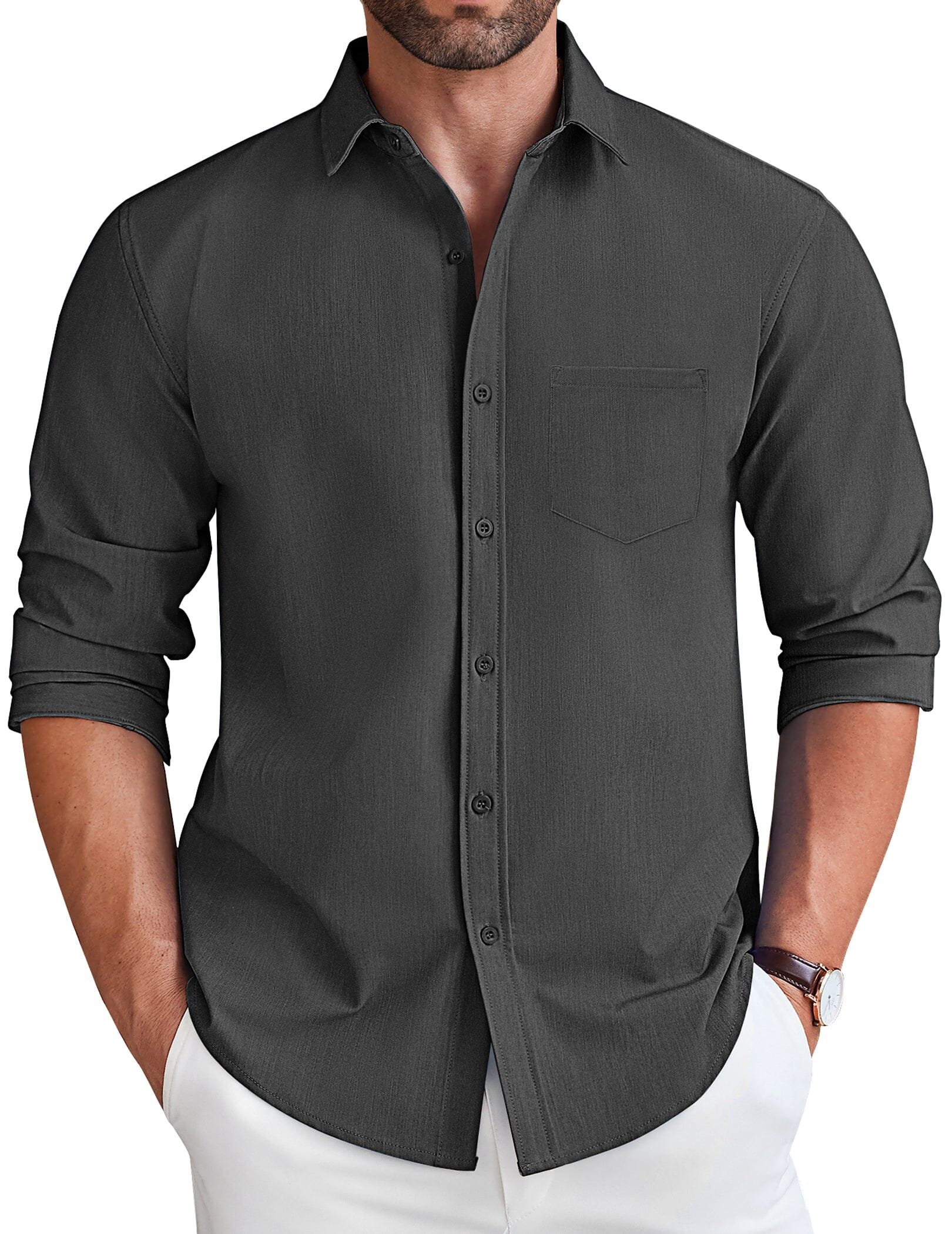 Casual Faux Denim Shirt