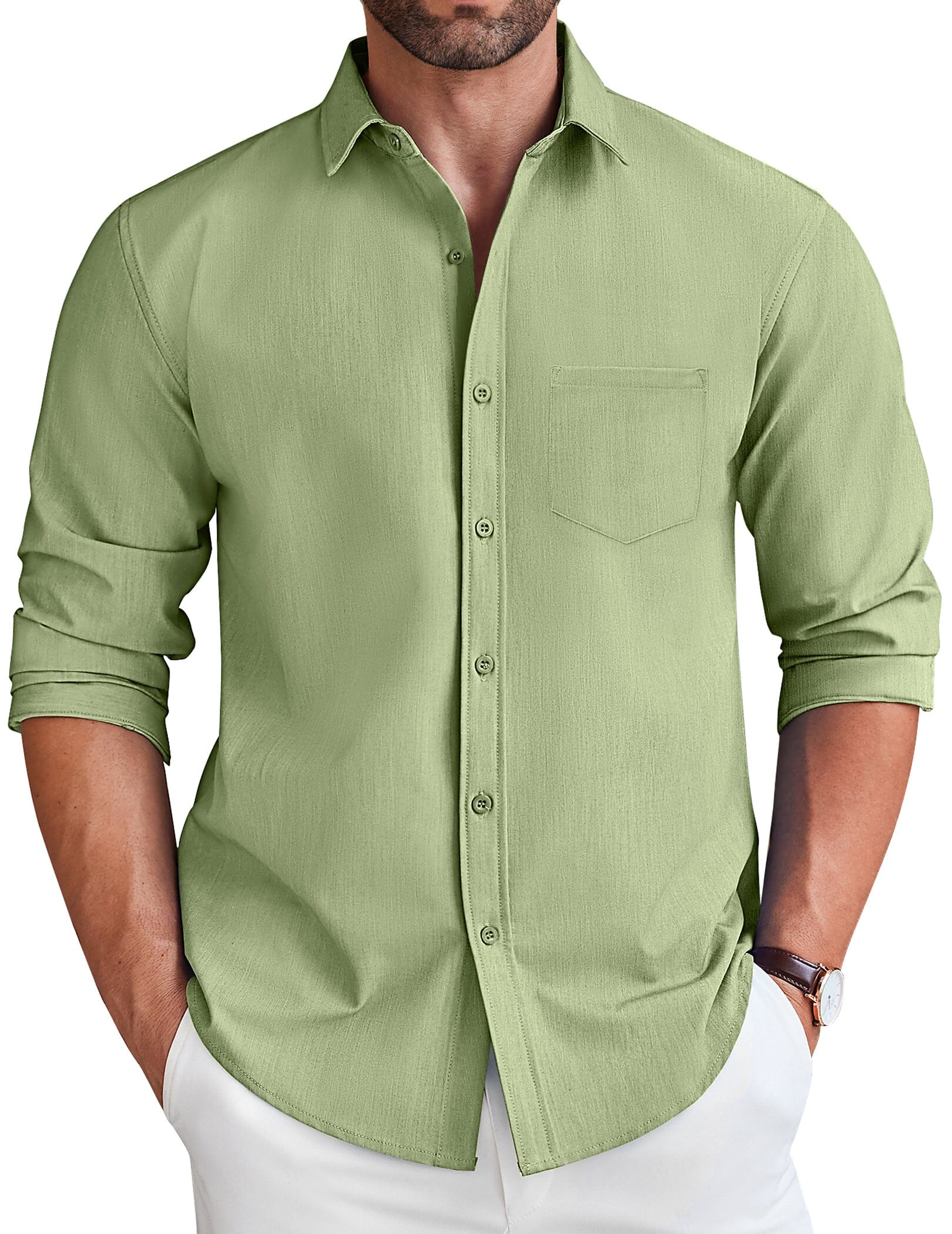 Casual Faux Denim Shirt
