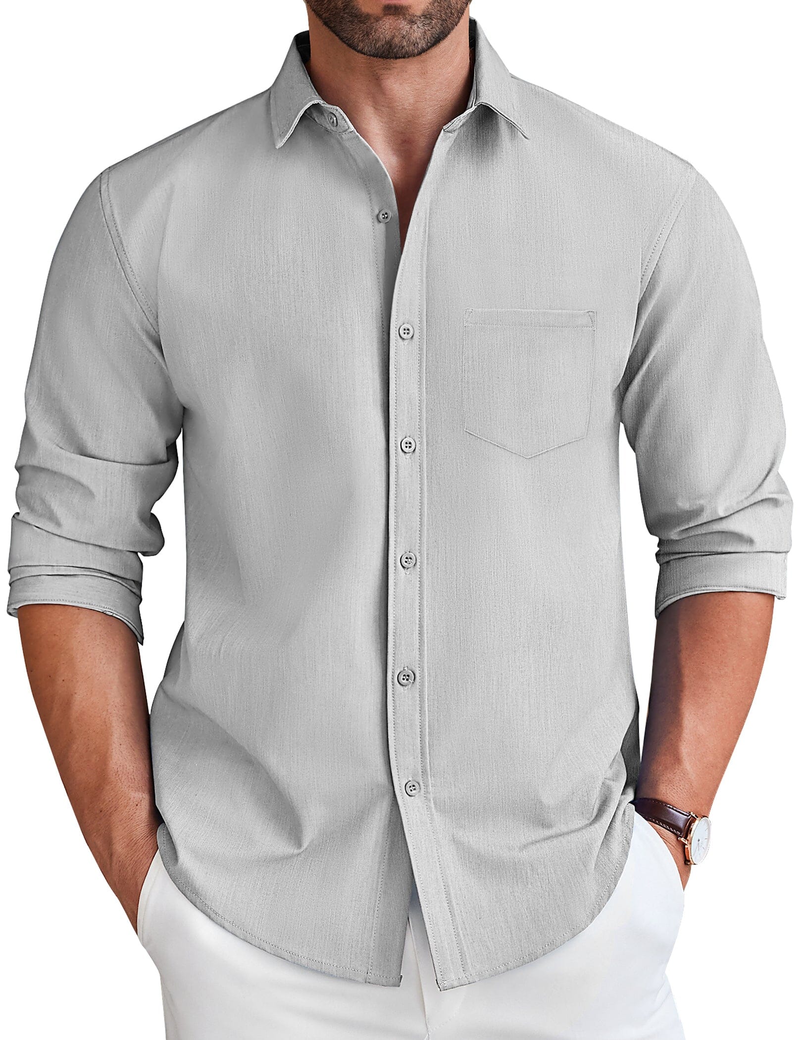 Casual Faux Denim Shirt