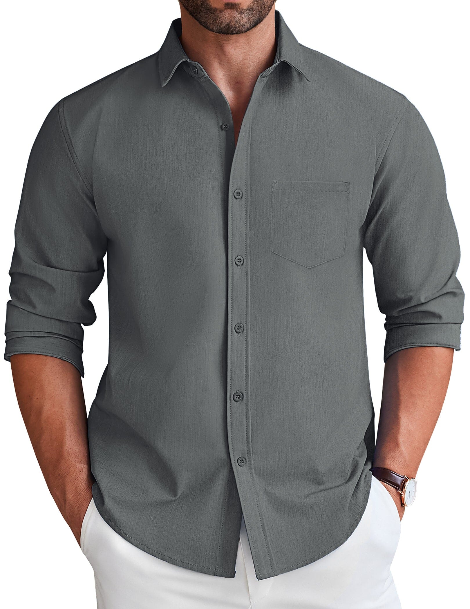 Casual Faux Denim Shirt
