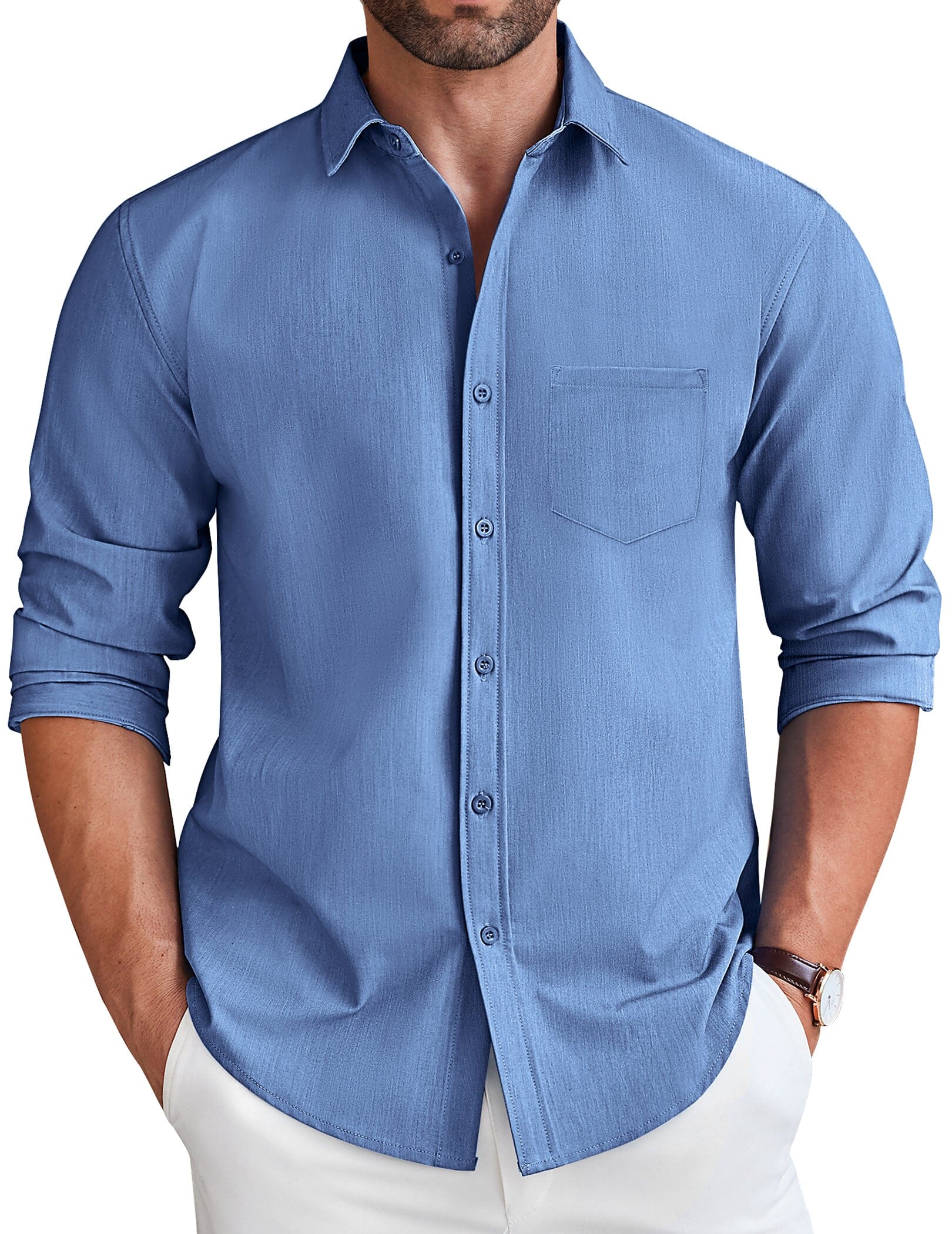 Casual Faux Denim Shirt