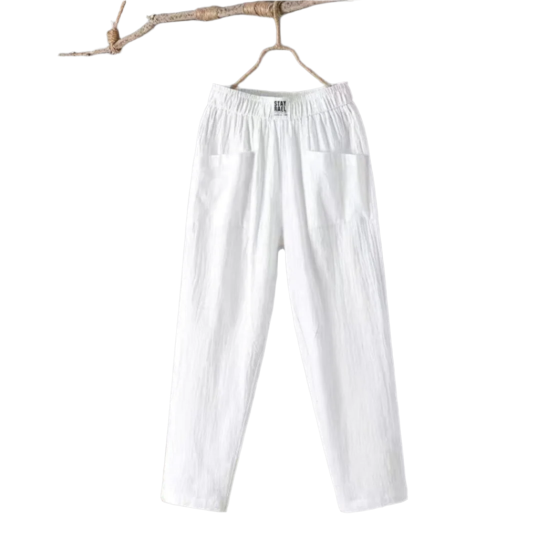 Linen Trousers With Elastic Waist