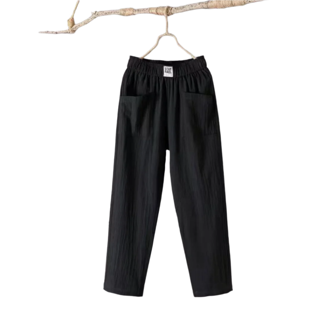 Linen Trousers With Elastic Waist