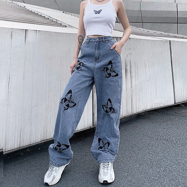 Women’s Butterfly Print Jeans | Playful