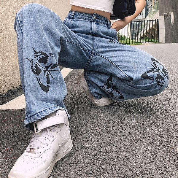 Women’s Butterfly Print Jeans | Playful