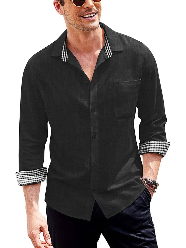 Long-Sleeve Cotton Linen Shirt