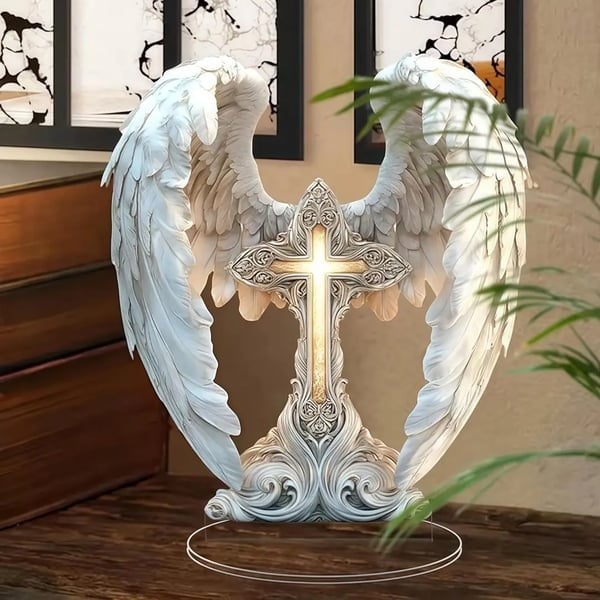❤️ Guardian Angel Statue With Light