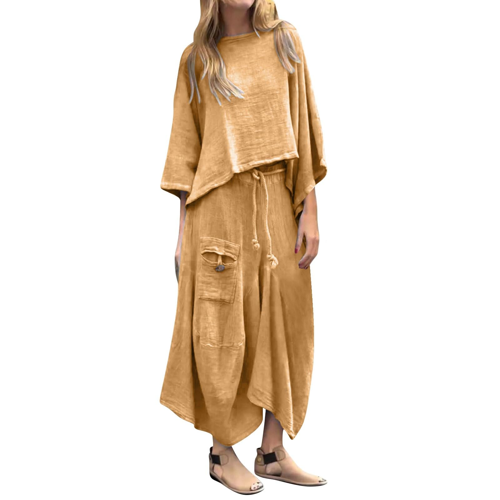 Spring and autumn women's casual solid color loose skirt two-piece suit