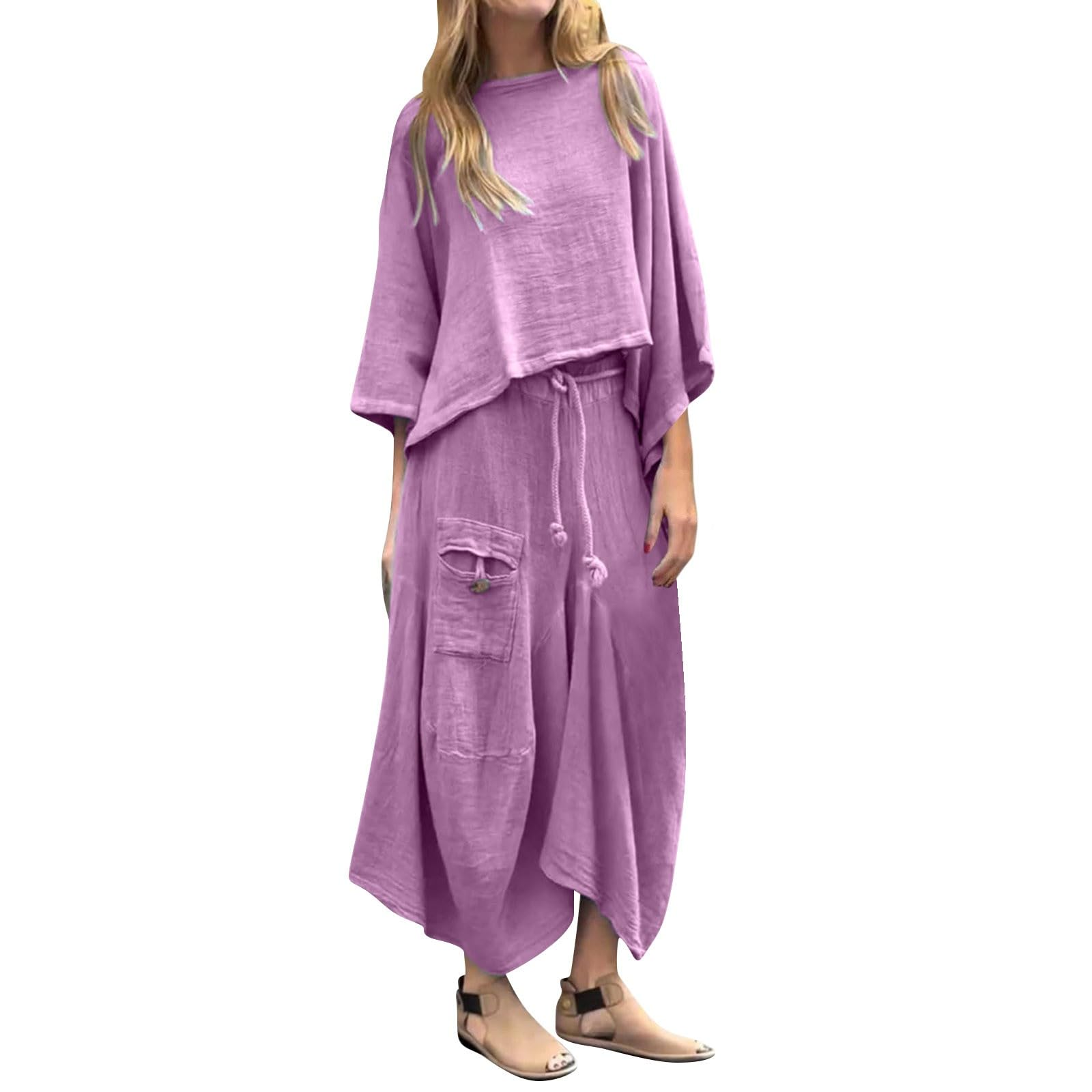 Spring and autumn women's casual solid color loose skirt two-piece suit