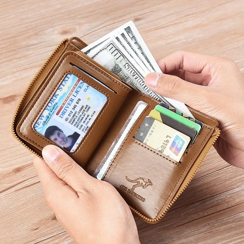 🏆🎁Men Wallet Zipper  Purse ( RFID PROTECTED )