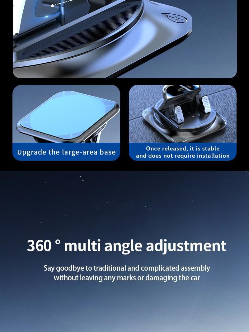 Car Phone Mount with Strong Suction Cup &ndash; 360 &deg;   Rotation, Adjustable Viewing Angles, Anti-Slip Holder for All Phones.