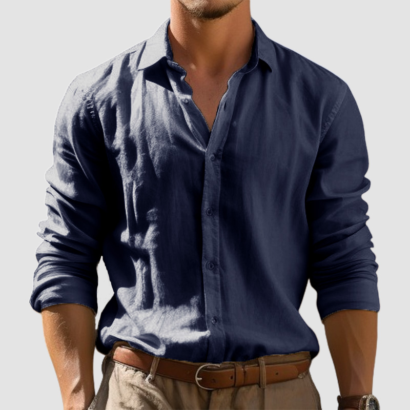 Men's Casual Basic High Quality Cotton Linen Shirt