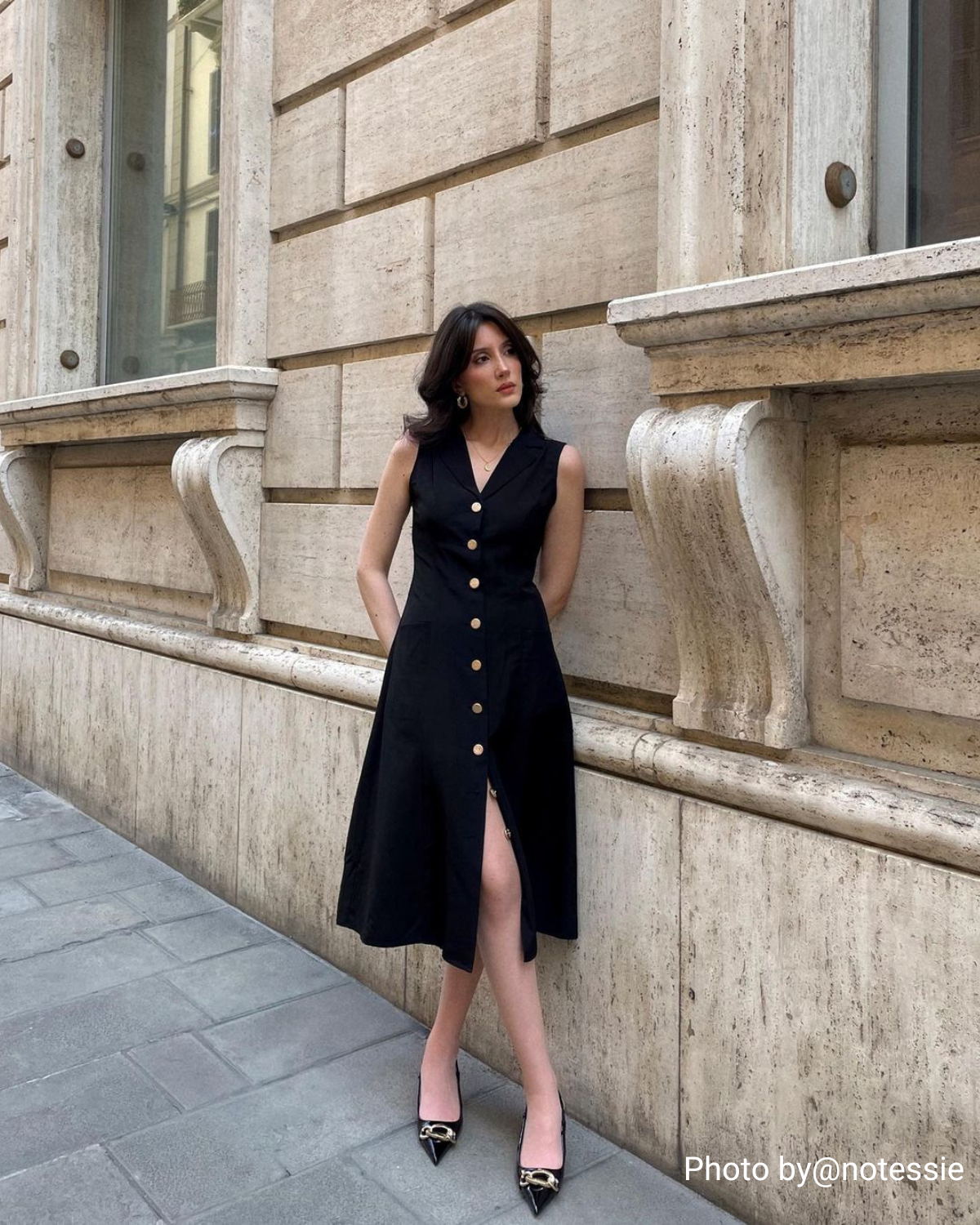 Women’s V-Neck Tunic Midi Dress | Sleek & Sophisticated