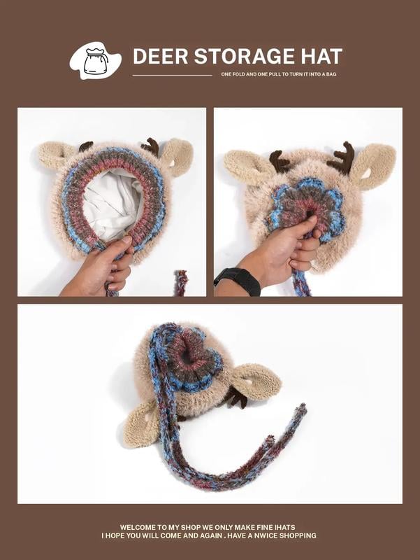 🦌Original design Festive Christmas Antler Hat🧶