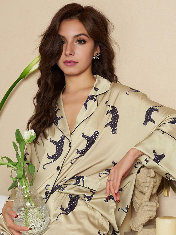 Clariz | Women Leopard Dolman Sleeve Pajamas Set | Stylish and Comfortable