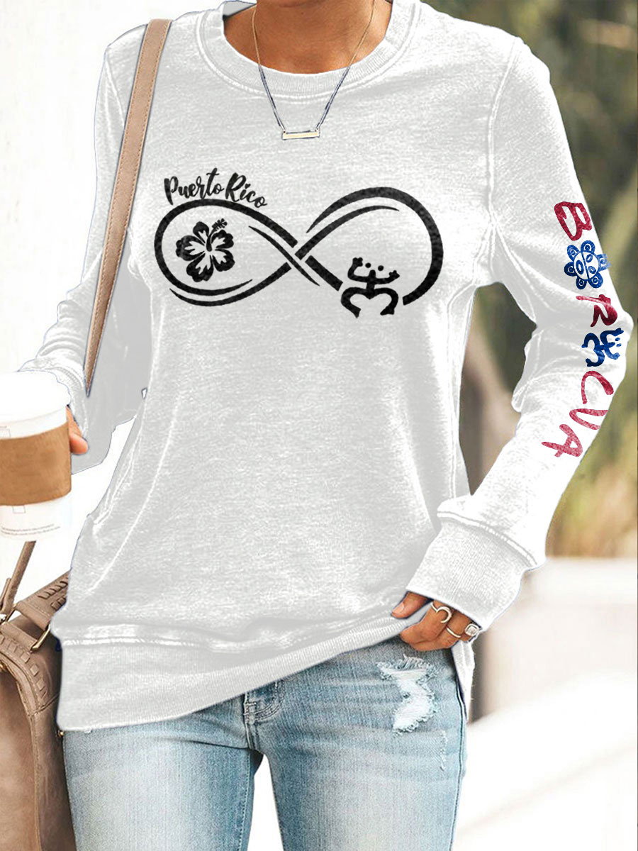 Women's Puerto Rico Taino Art Proud Printed Sweatshirt
