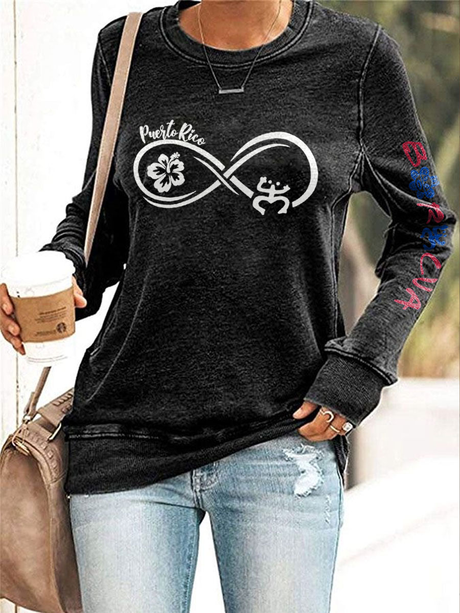 Women's Puerto Rico Taino Art Proud Printed Sweatshirt