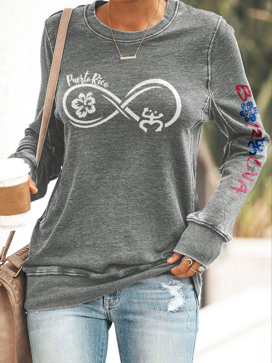Women's Puerto Rico Taino Art Proud Printed Sweatshirt