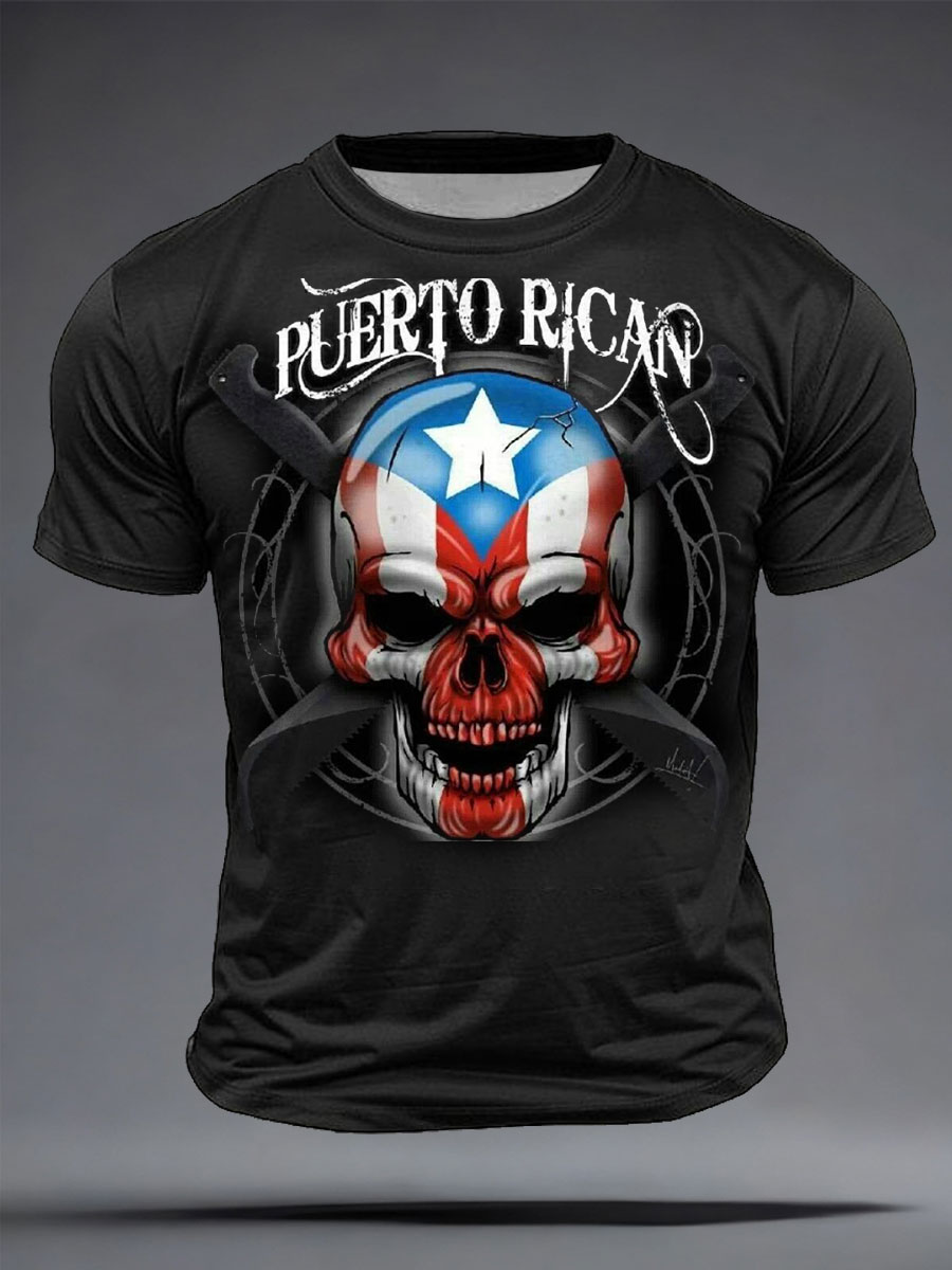 Men's Puerto Rico Proud Art Printed T-shirt