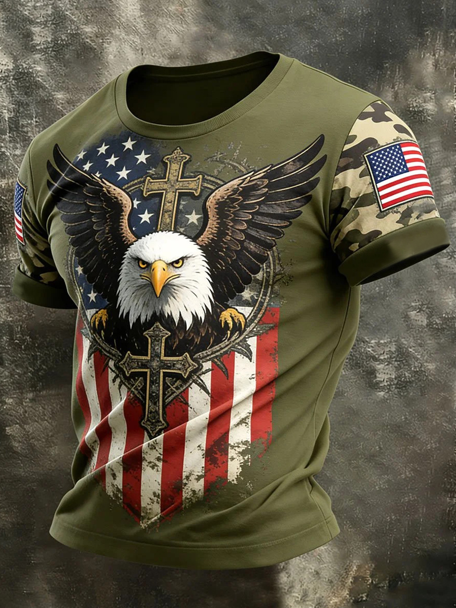 Men's USA 1776-2026 Printed Casual T-Shirt