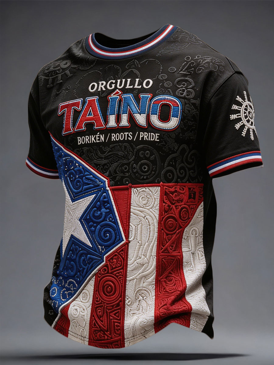 Men's Puerto Rico Taino Art Printed T-shirt