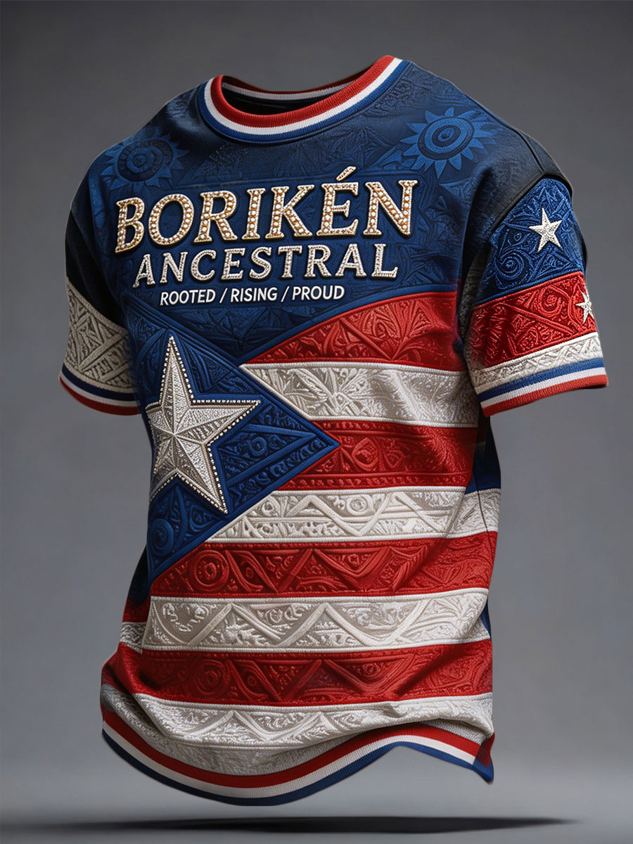 Men's Puerto Rico Taino Art Printed T-shirt