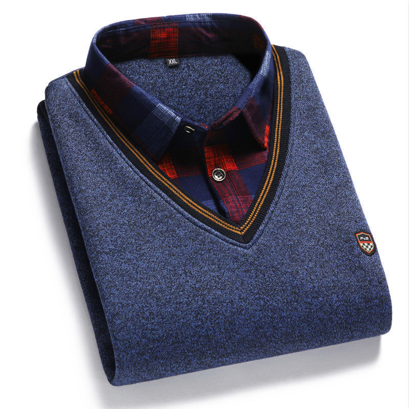 🔥[M-4XL] Férfi kötött ing bársony anyaggal a vastagabb, melegen tartó anyagért