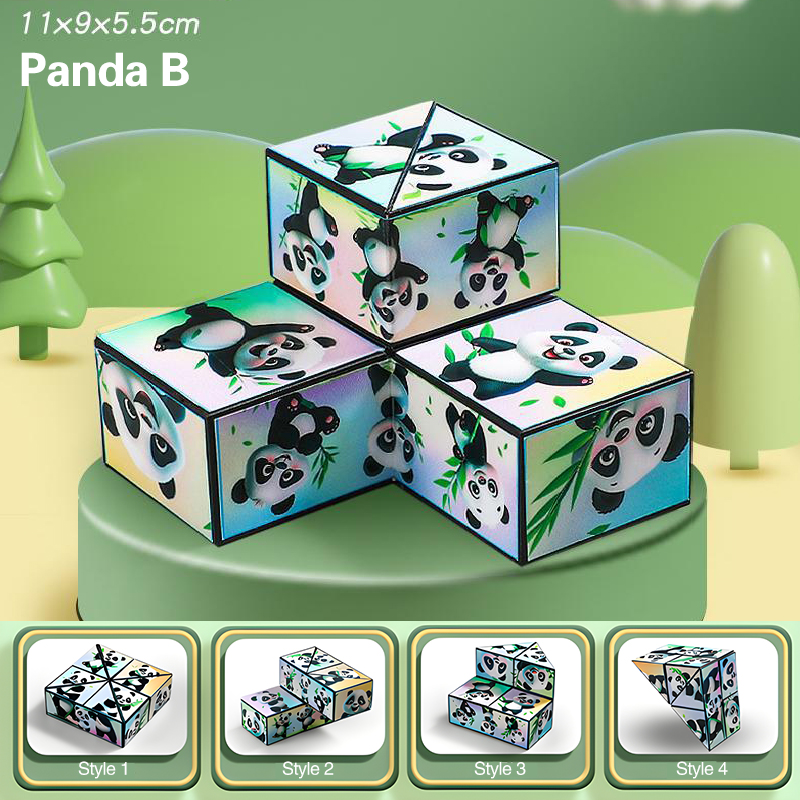 🔥【Vásároljon 1 kap 1 ingyen】Panda 3D Rubik-kocka, geometrikus térben gondolkodó építőkockák, deformációt forgató oktatójáték gyerekeknek.