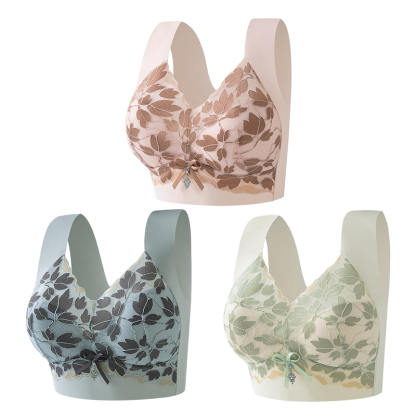 【3/6 db】 Csipke melltartó M-5L méretű acélgyűrű nélkül luxus gyönyörű hátul szexi lélegző varrat nélküli melltartó-tothousanpl