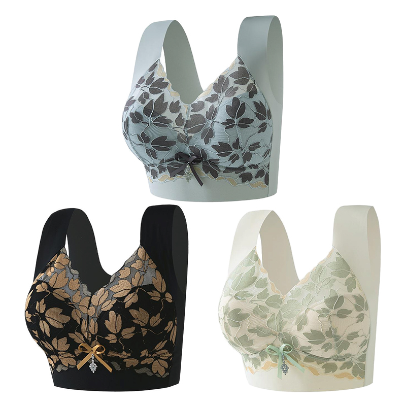 【3/6 db】 Csipke melltartó M-5L méretű acélgyűrű nélkül luxus gyönyörű hátul szexi lélegző varrat nélküli melltartó-tothousanpl