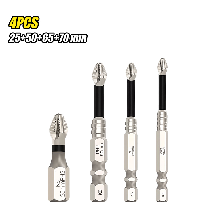 🧰⚒️Ütésálló és csúszásmentes kereszt csavarhúzó bit, erős mágneses és szuper kemény elektromos fúrófej