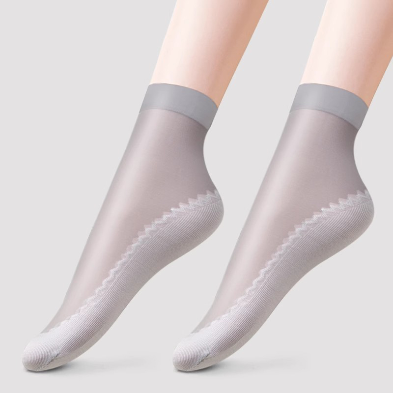 🔥【Korlátozott idejű ajánlat】🔥Rövid zokni pamuttalppal, fodros, csúszásgátló stílusú