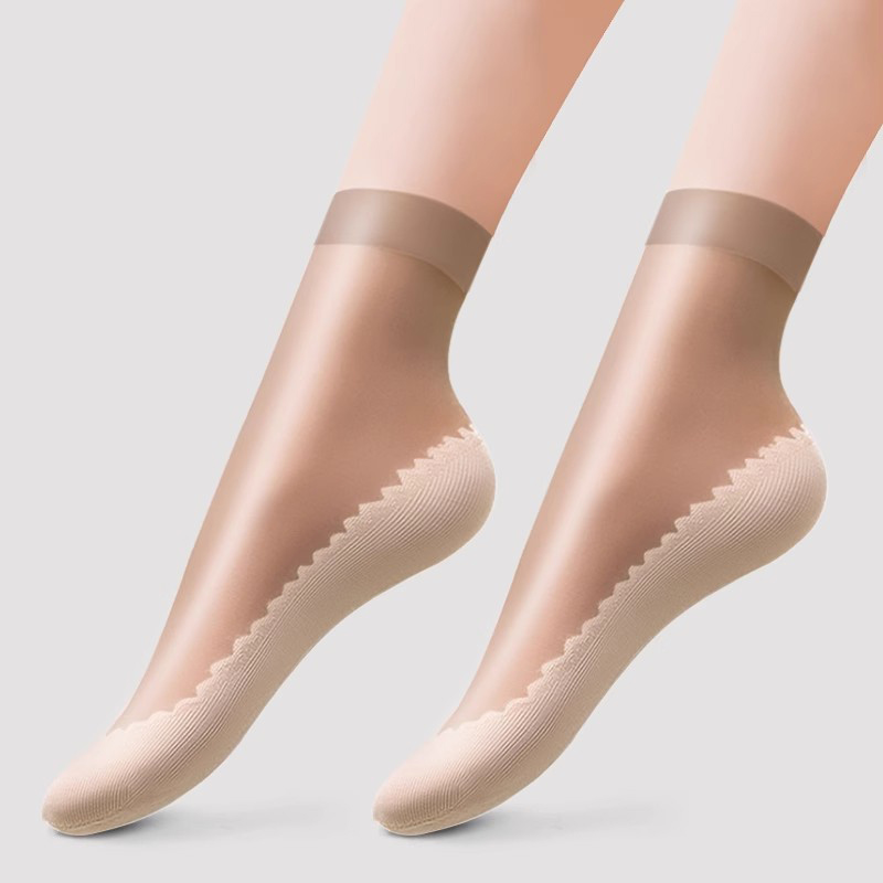 🔥【Korlátozott idejű ajánlat】🔥Rövid zokni pamuttalppal, fodros, csúszásgátló stílusú