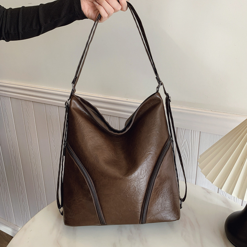 👝Divatos retró válltáska, nagy kapacitású, viselhető egy vállon, keresztben vagy mindkét vállon.