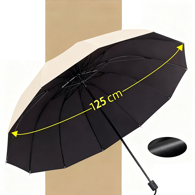 [Vásárolj 1-et, kapsz 1-et] Extra nagy, 12 bordás, összecsukható, vízálló, hó- és szélálló esernyő, nagy, vastagított és megnövelt, hogy három személyt is el tudjon férni benne.