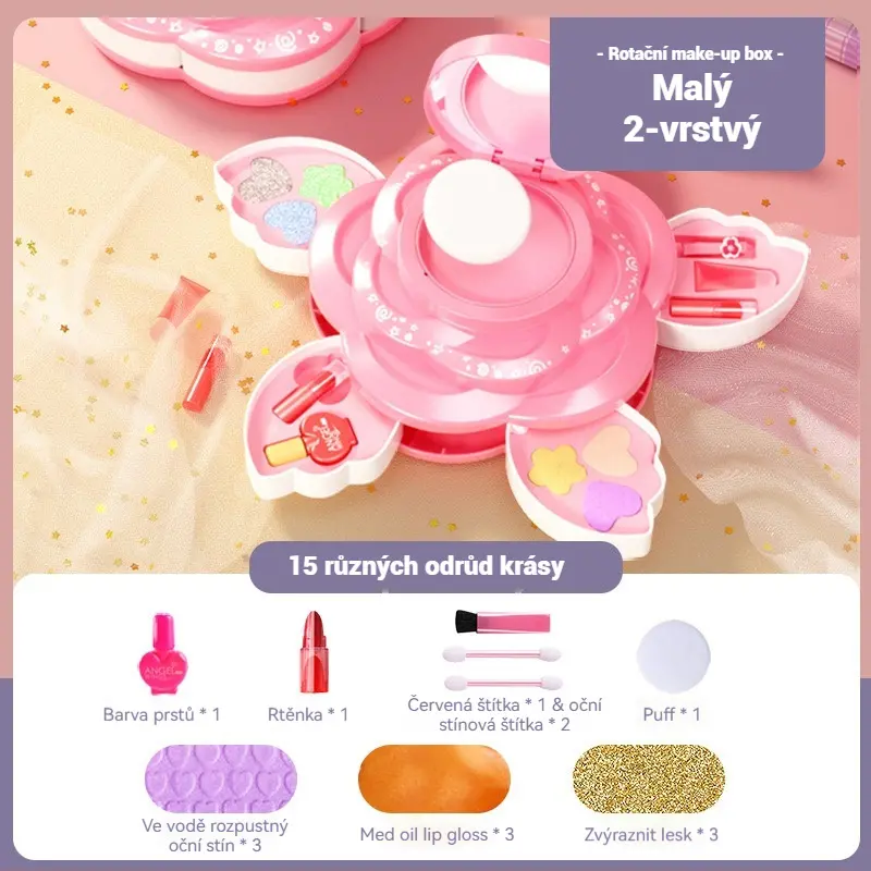 👸💄🎁Forgó kozmetikai készletek gyerekeknek, sminkjátékok, hercegnős kiegészítők, karácsonyi ajándékok, körömlakkok