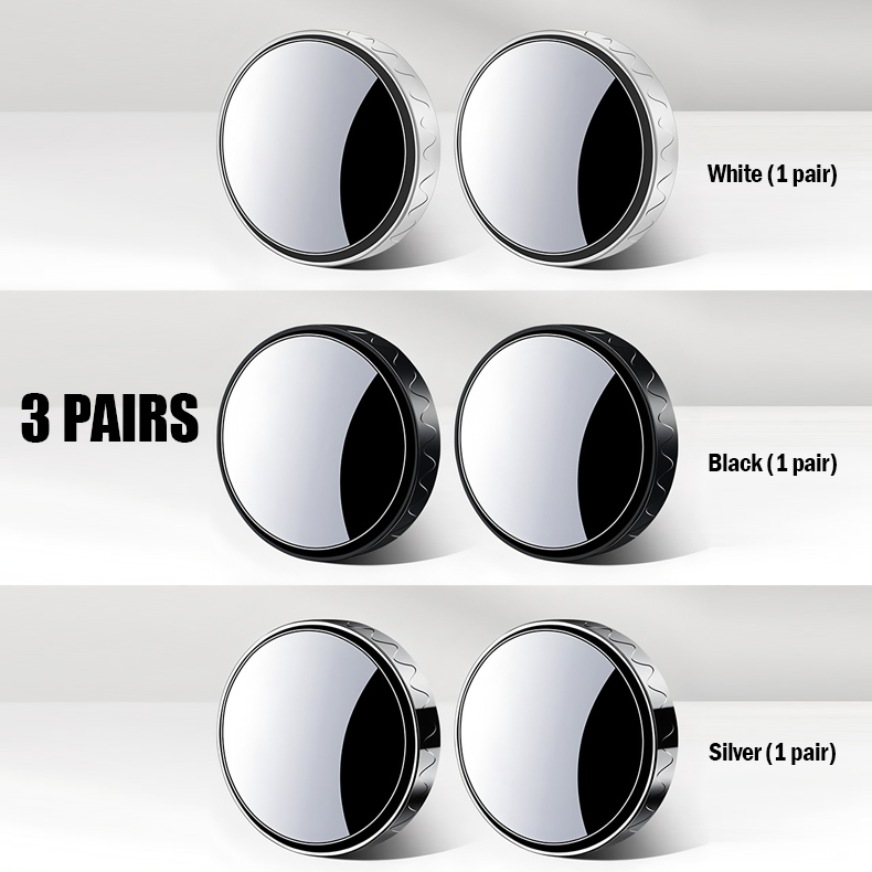 【3/6 pár】🚗🚗 Tolatótükör, autóhoz való kis kerek tükör, 360 fokos tapadókorongos, ultra-tiszta tükör.
