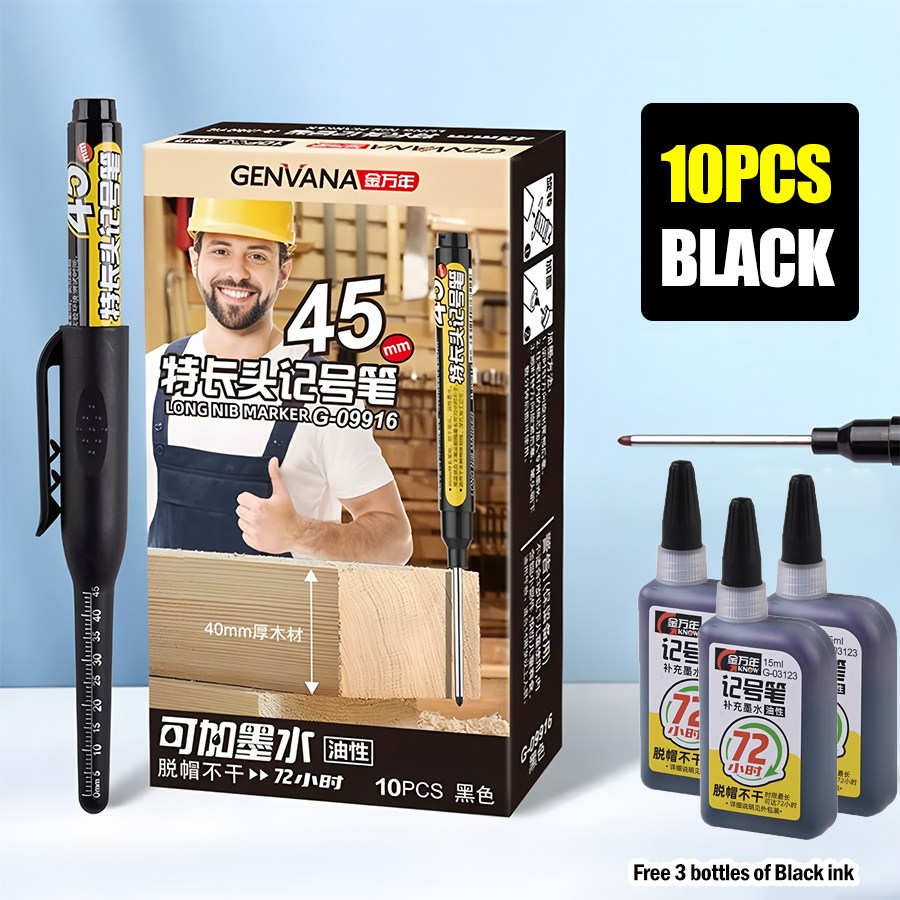 Specifikáció:[10 rúd] Fekete + 3 üveg fekete tinta