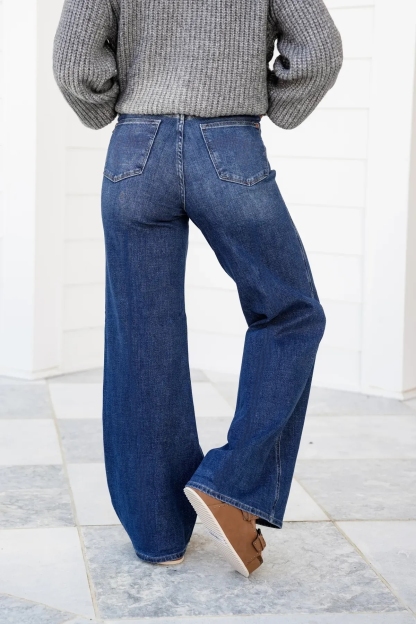 High Rise Tummy Control Wide Leg Jeans