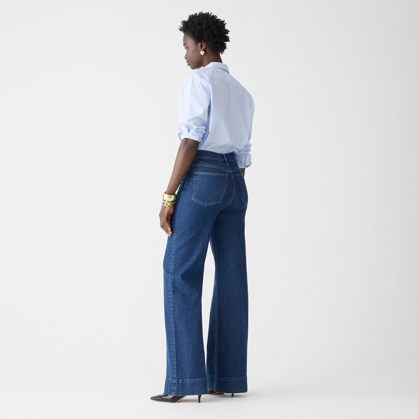 Wide Leg Denim Trouser (Buy 2 Free Shipping)