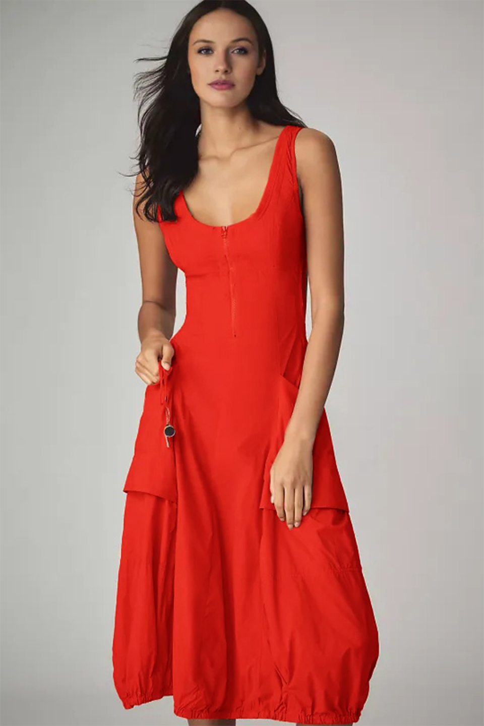 Daily Practice Fastpack Bubble-Hem Midi Dress (Buy 2 Free Shipping)