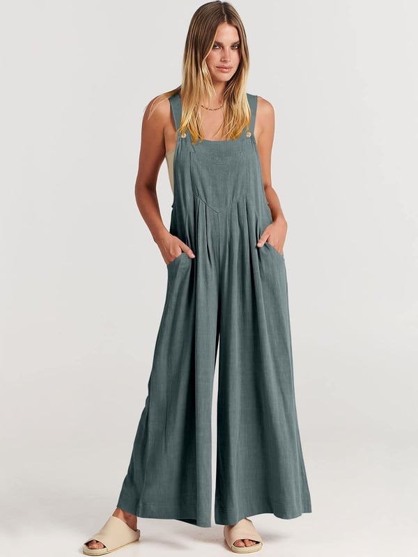 2024 Plus Size Oversize Wide Leg Overalls Jumpsuit