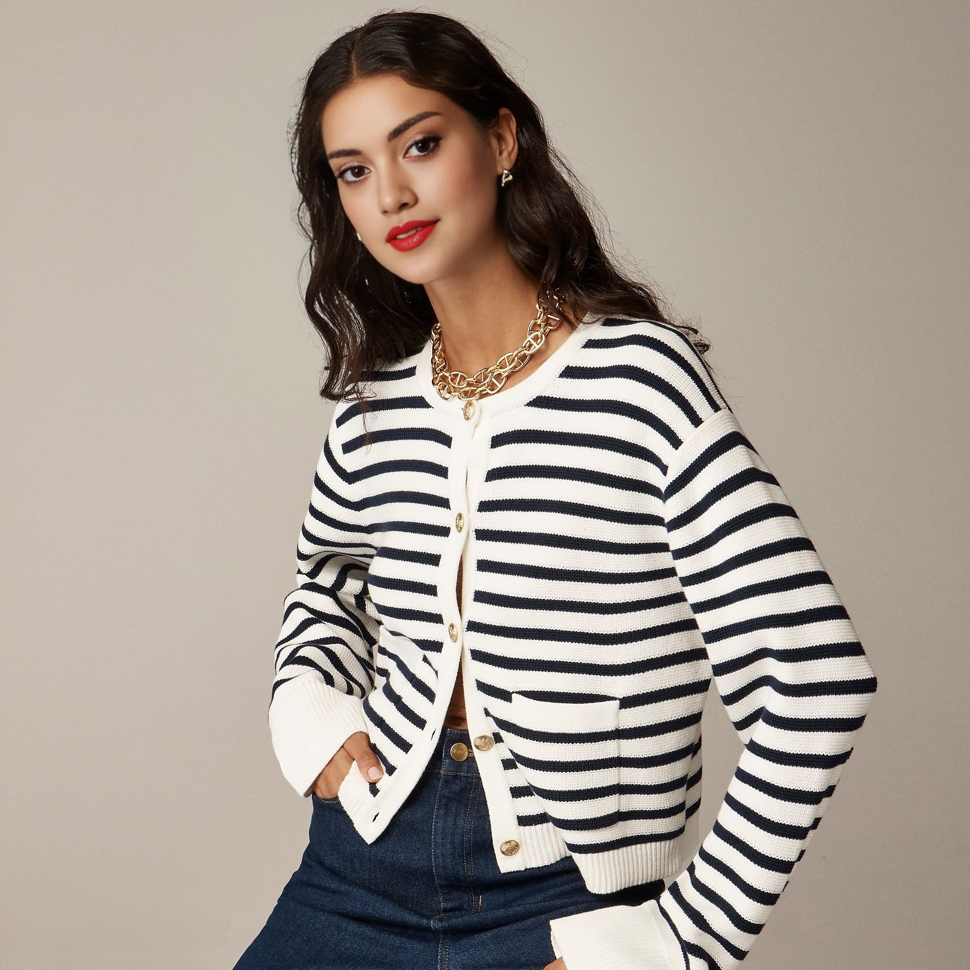 New Relaxed Emilie Stripe Cardigan (Buy 2 Free Shipping)