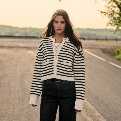 New Relaxed Emilie Stripe Cardigan (Buy 2 Free Shipping)