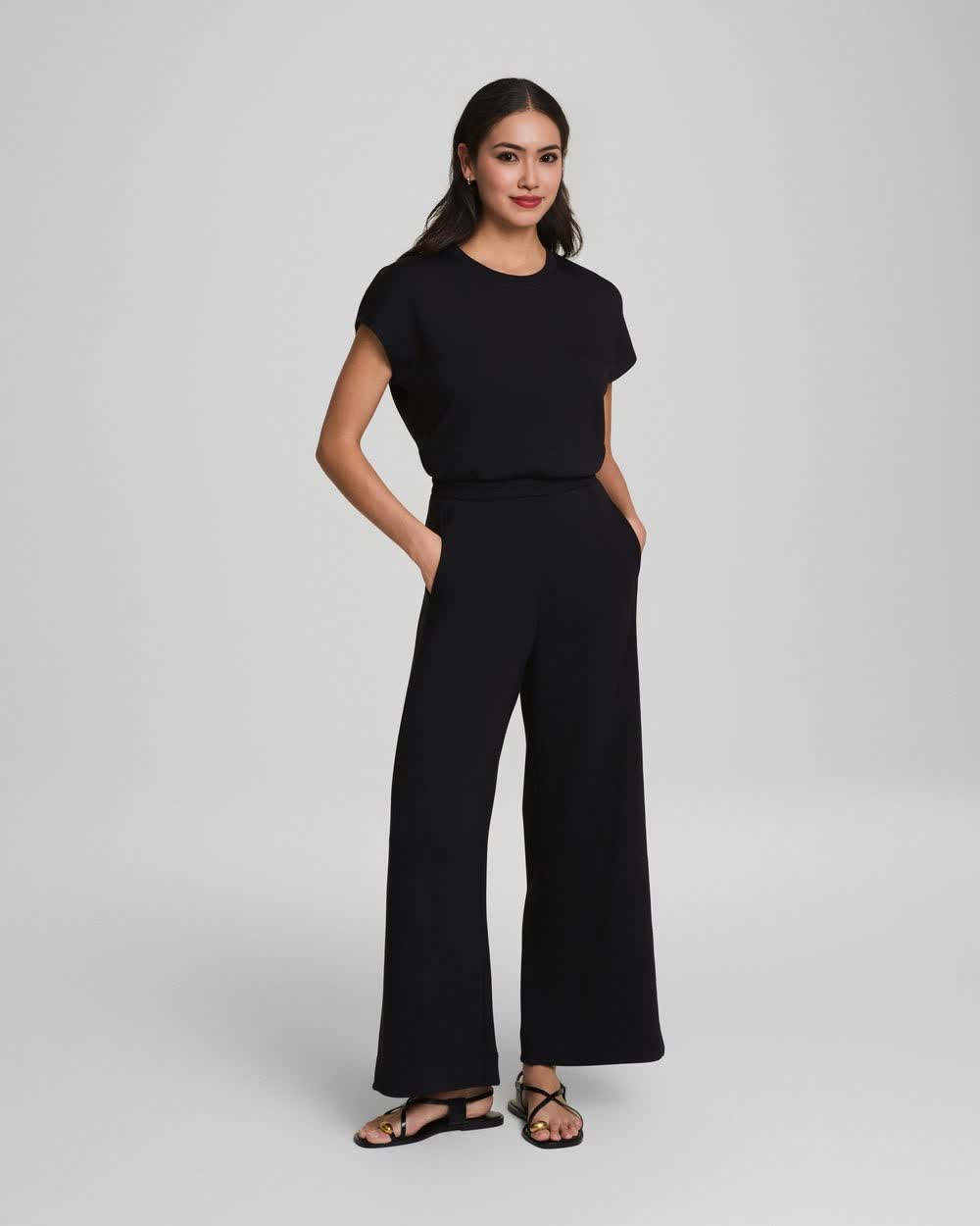 AirEssentials Cap Sleeve Cinched Jumpsuit (Buy 2 Free Shipping)
