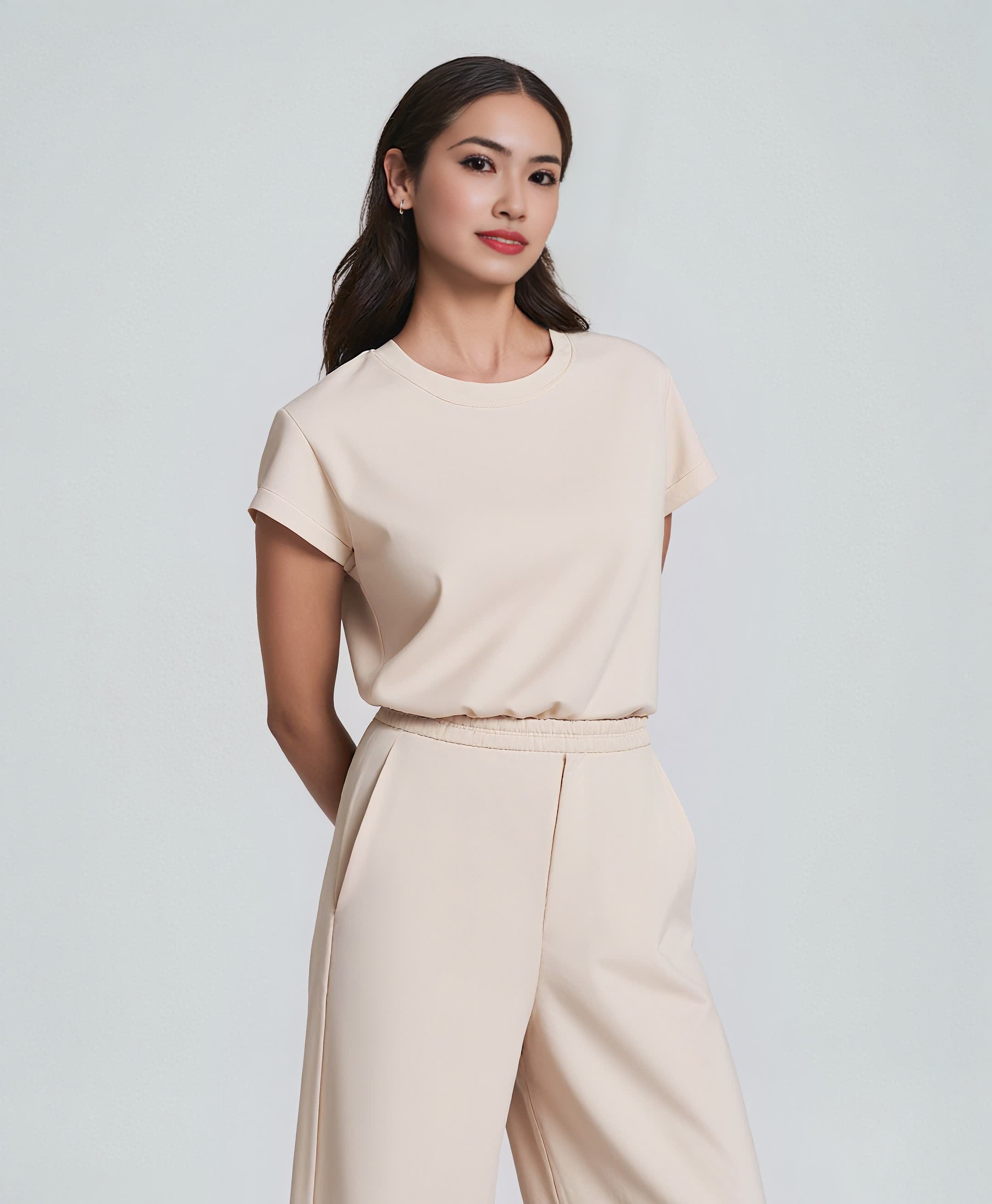 AirEssentials Cap Sleeve Cinched Jumpsuit (Buy 2 Free Shipping)