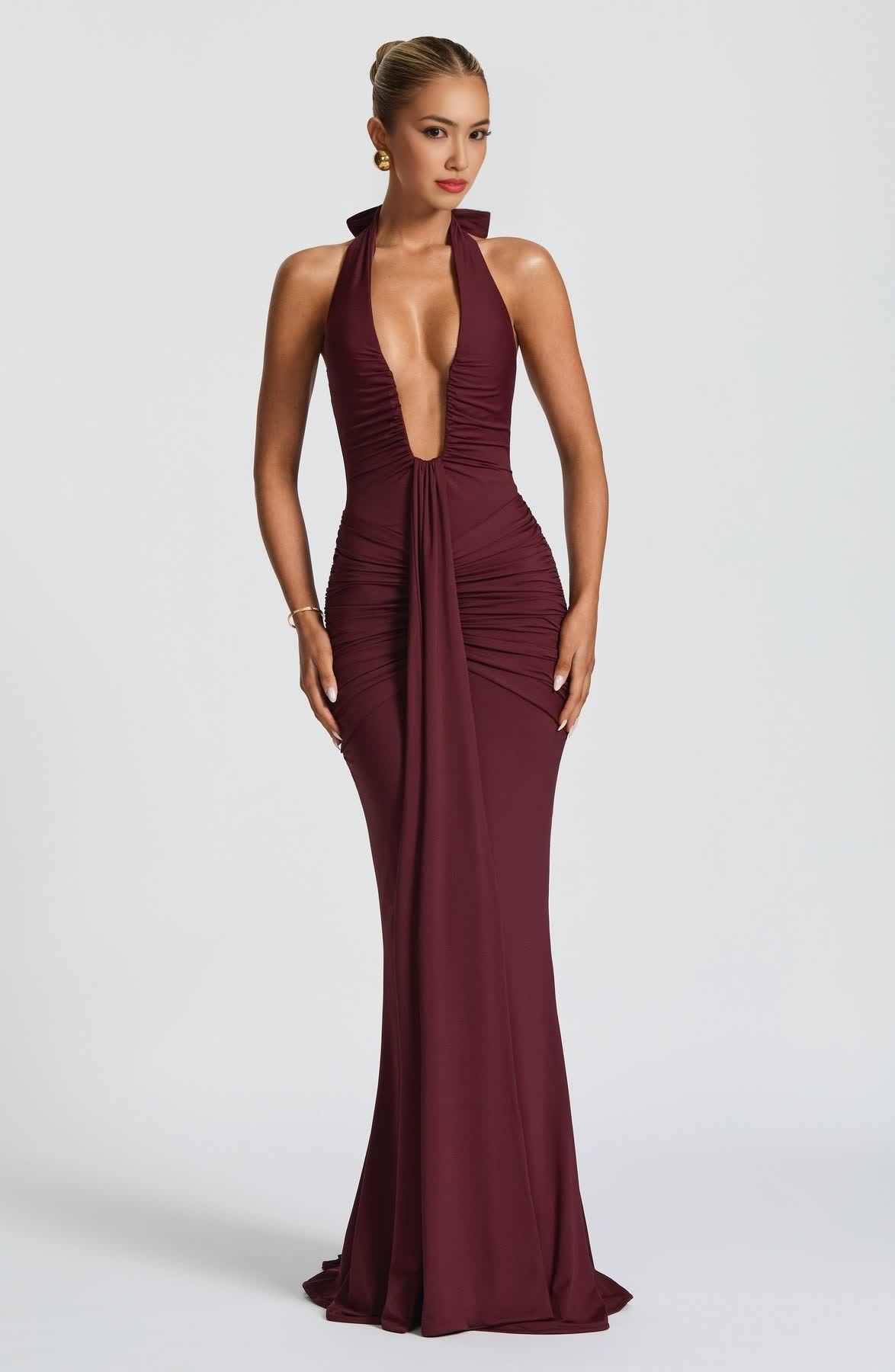 Rosetta Deep V Neck Maxi Dress (Buy 2 Free Shipping)