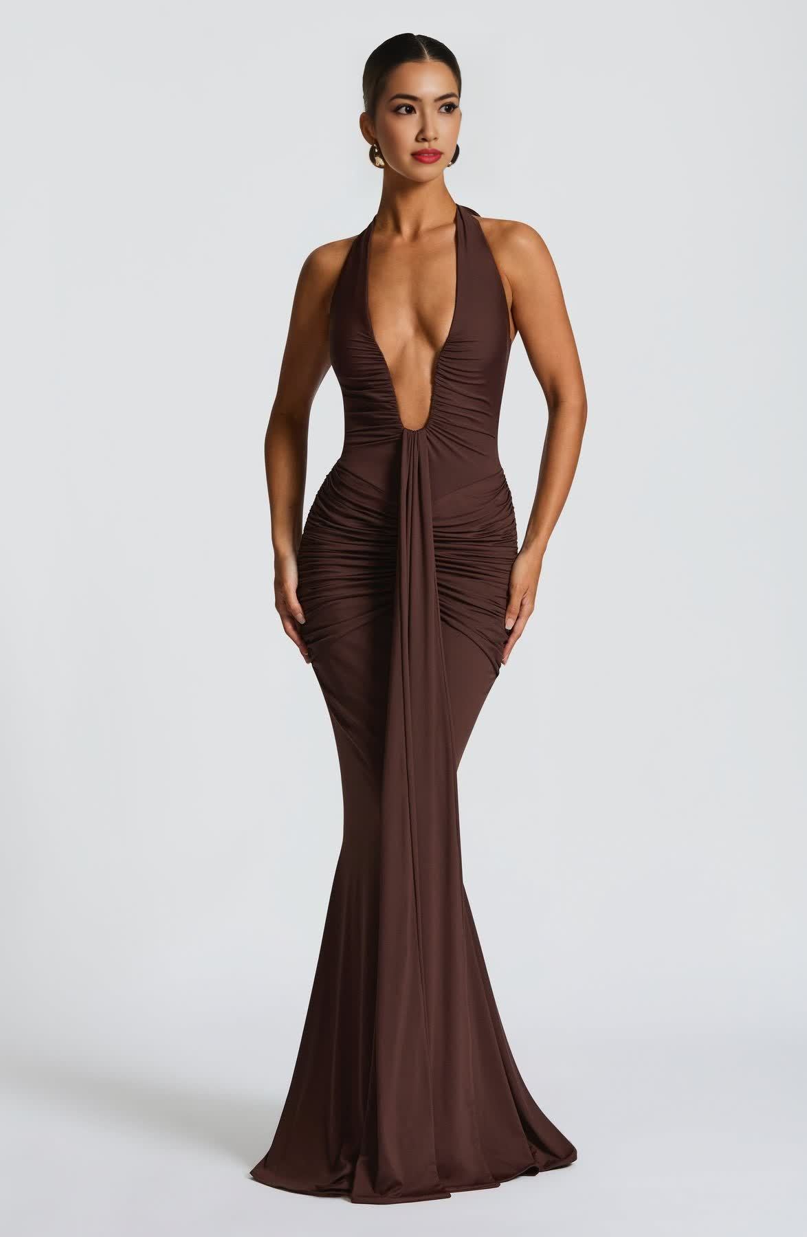 Rosetta Deep V Neck Maxi Dress (Buy 2 Free Shipping)
